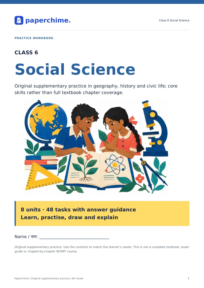 Illustrated opening page from Class 6 Social Science