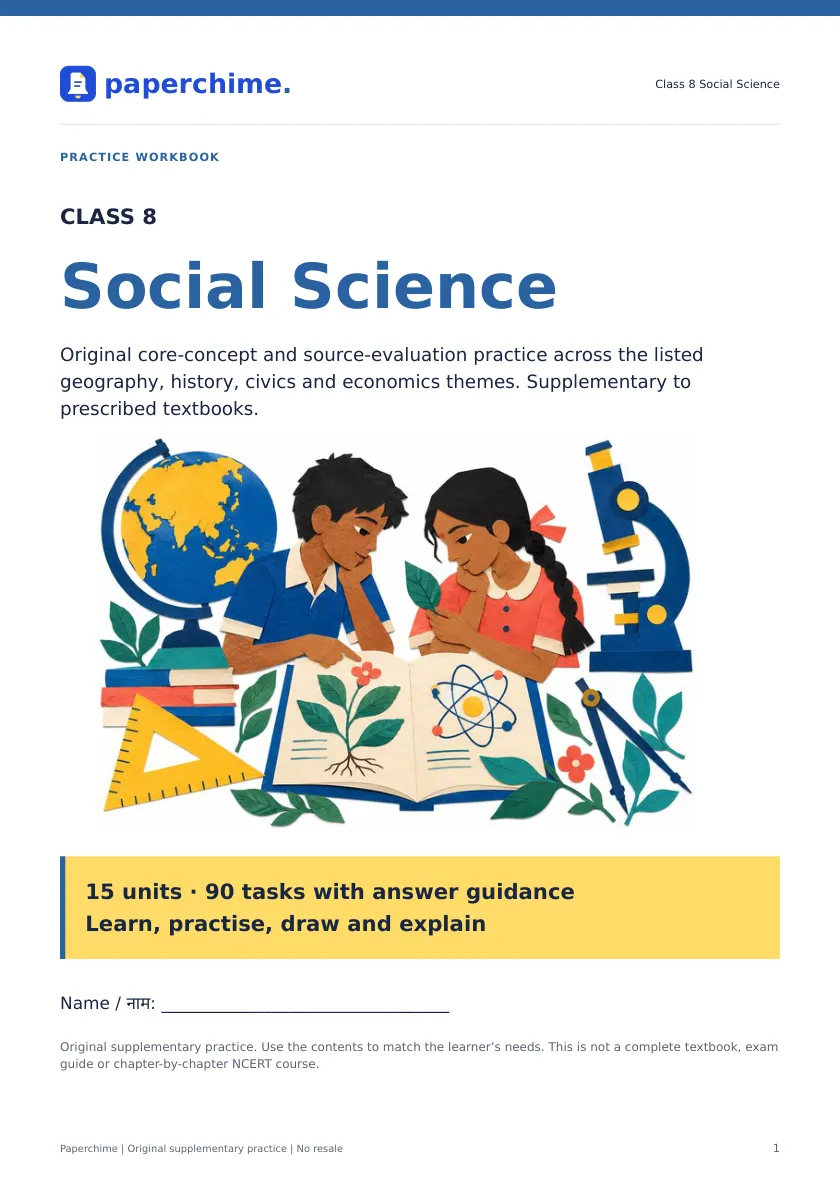 Illustrated opening page from Class 8 Social Science