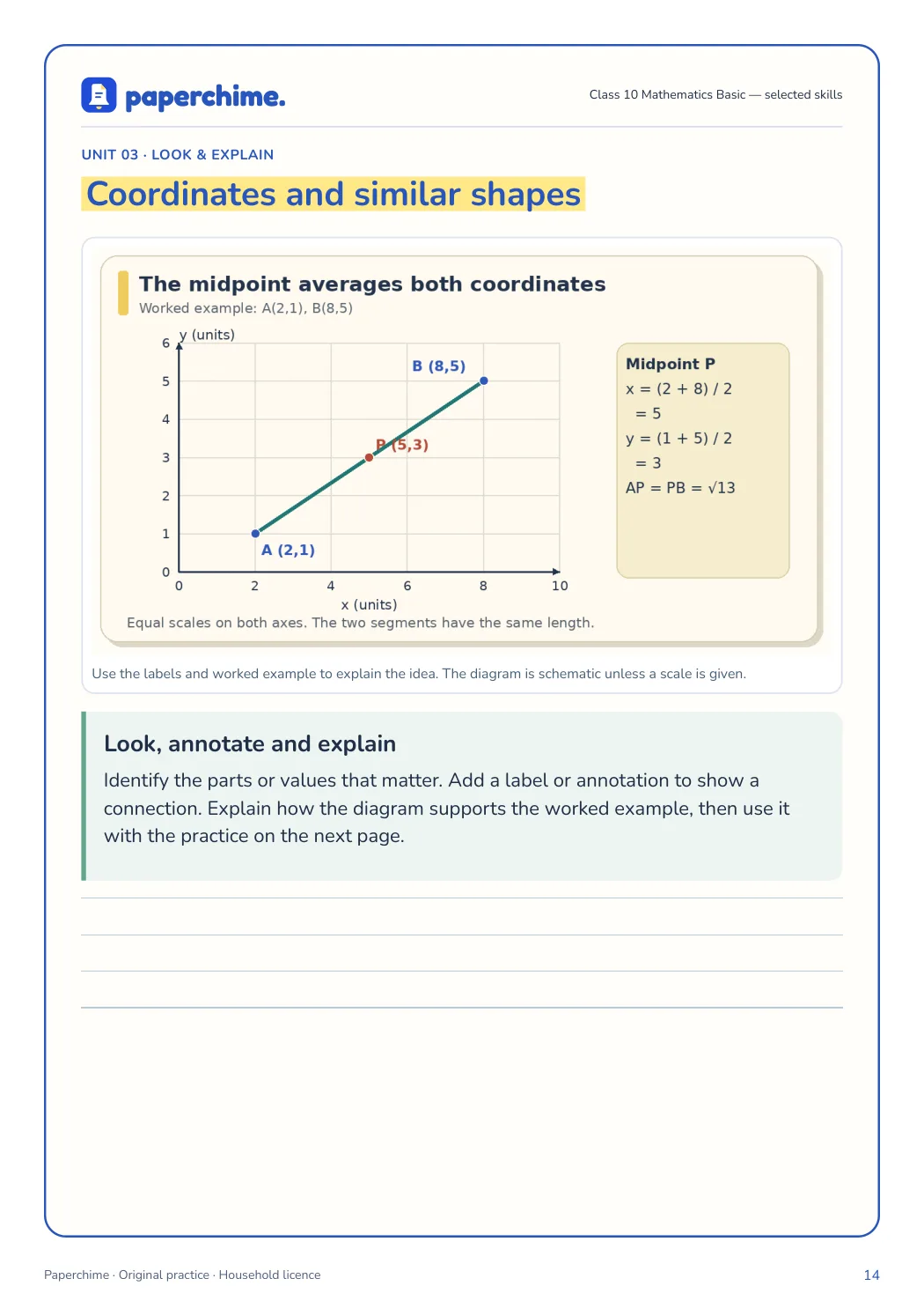 Actual concept page from Class 10 Mathematics Basic — selected skills
