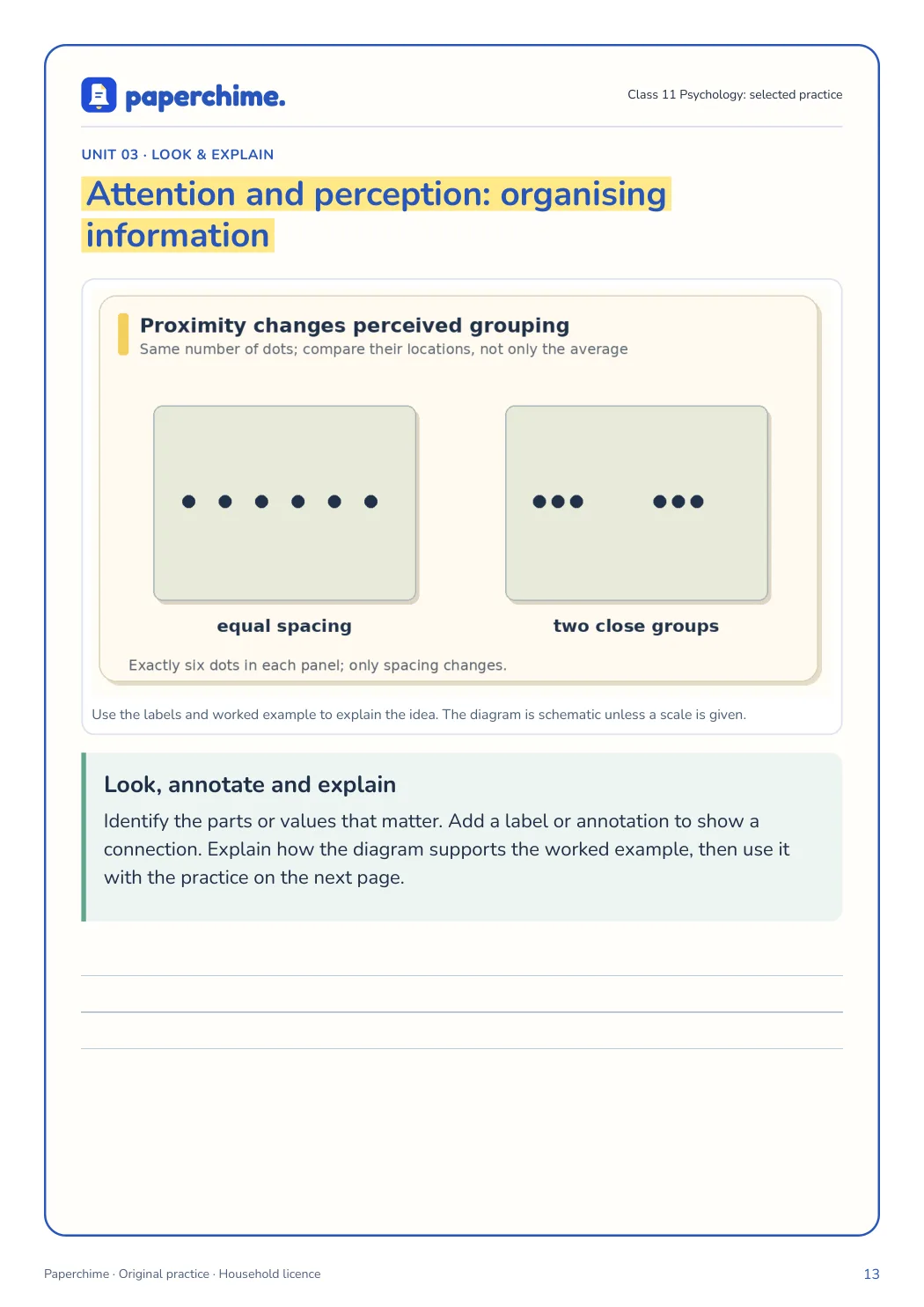 Actual concept page from Class 11 Psychology: selected practice