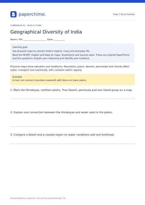 Actual learner page from Class 7 Social Science