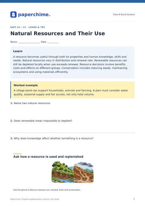 Actual learner page from Class 8 Social Science